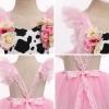 imageIDOPIP Baby Girls Sequin Strawberry Cherry Tutu Dress Summer Backless Lace Princess Birthday Party Dress with Headband OutfitPink Cow