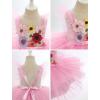 imageIDOPIP Baby Girls Sequin Strawberry Cherry Tutu Dress Summer Backless Lace Princess Birthday Party Dress with Headband OutfitPink Flower
