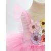 imageIDOPIP Baby Girls Sequin Strawberry Cherry Tutu Dress Summer Backless Lace Princess Birthday Party Dress with Headband OutfitPink Flower