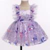 imageIDOPIP Baby Girls Sequin Strawberry Cherry Tutu Dress Summer Backless Lace Princess Birthday Party Dress with Headband OutfitPurple Butterfly