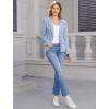 imageIDOPIP Denim Blazer Jacket for Women Long Sleeve Button Down Casual Work Office Jeans Blazer Open Front Cardigan Blazer CoatBlue