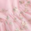 imageIDOPIP Embroidery Flower Girl Lace Dess for Kids Party Wedding Bridesmaid Tulle Dresses Princess Pageant Birthday Floral GownPink