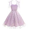 imageIDOPIP Embroidery Flower Girl Lace Dess for Kids Party Wedding Bridesmaid Tulle Dresses Princess Pageant Birthday Floral GownPurple