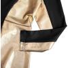 imageGirls Kids Metallic Gold Long Sleeve Praise Dance Dress Shiny Bi Color Block Liturgical Lyrical Loose Fit Full Length Robe Gown Worship Ruffle Tunic Circle Skirt Church Ballet Dancewear Black 1314Y