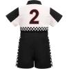 imageIDOPIP Baby Boys 1st 2nd Birthday Outfit Race Car Driver Romper Girls Boy Racer Jumpsuit Racing Suit Toddler Dress up CostumeBlack 2nd