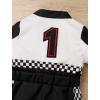 imageIDOPIP Baby Boys 1st 2nd Birthday Outfit Race Car Driver Romper Girls Boy Racer Jumpsuit Racing Suit Toddler Dress up CostumeBlack