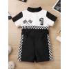 imageIDOPIP Baby Boys 1st 2nd Birthday Outfit Race Car Driver Romper Girls Boy Racer Jumpsuit Racing Suit Toddler Dress up CostumeBlack