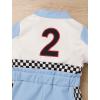 imageIDOPIP Baby Boys 1st 2nd Birthday Outfit Race Car Driver Romper Girls Boy Racer Jumpsuit Racing Suit Toddler Dress up CostumeBlue 2nd