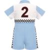 imageIDOPIP Baby Boys 1st 2nd Birthday Outfit Race Car Driver Romper Girls Boy Racer Jumpsuit Racing Suit Toddler Dress up CostumeBlue 2nd