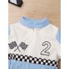 imageIDOPIP Baby Boys 1st 2nd Birthday Outfit Race Car Driver Romper Girls Boy Racer Jumpsuit Racing Suit Toddler Dress up CostumeBlue 2nd