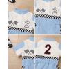 imageIDOPIP Baby Boys 1st 2nd Birthday Outfit Race Car Driver Romper Girls Boy Racer Jumpsuit Racing Suit Toddler Dress up CostumeBlue 2nd