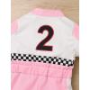imageIDOPIP Baby Boys 1st 2nd Birthday Outfit Race Car Driver Romper Girls Boy Racer Jumpsuit Racing Suit Toddler Dress up CostumePink 2nd