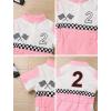 imageIDOPIP Baby Boys 1st 2nd Birthday Outfit Race Car Driver Romper Girls Boy Racer Jumpsuit Racing Suit Toddler Dress up CostumePink 2nd