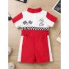 imageIDOPIP Baby Boys 1st 2nd Birthday Outfit Race Car Driver Romper Girls Boy Racer Jumpsuit Racing Suit Toddler Dress up CostumeRed 2nd