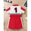imageIDOPIP Baby Boys 1st 2nd Birthday Outfit Race Car Driver Romper Girls Boy Racer Jumpsuit Racing Suit Toddler Dress up CostumeRed