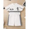 imageIDOPIP Baby Boys 1st 2nd Birthday Outfit Race Car Driver Romper Girls Boy Racer Jumpsuit Racing Suit Toddler Dress up CostumeWhite