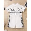 imageIDOPIP Baby Boys 1st 2nd Birthday Outfit Race Car Driver Romper Girls Boy Racer Jumpsuit Racing Suit Toddler Dress up CostumeWhite 2nd