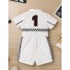 imageIDOPIP Baby Boys 1st 2nd Birthday Outfit Race Car Driver Romper Girls Boy Racer Jumpsuit Racing Suit Toddler Dress up CostumeWhite