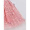imageIDOPIP Baby Girls 1st Birthday Outfit Embroidery Flower Tulle Tutu Princess Pageant Party Dress Headband Set for Cake SmashDusty Pink  Short Sleeve