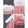 imageIDOPIP Baby Girls 1st Birthday Outfit Embroidery Flower Tulle Tutu Princess Pageant Party Dress Headband Set for Cake SmashDusty Pink