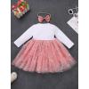 imageIDOPIP Baby Girls 1st Birthday Outfit Embroidery Flower Tulle Tutu Princess Pageant Party Dress Headband Set for Cake SmashDusty Pink