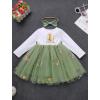 imageIDOPIP Baby Girls 1st Birthday Outfit Embroidery Flower Tulle Tutu Princess Pageant Party Dress Headband Set for Cake SmashGreen Floral