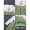 imageIDOPIP Baby Girls 1st Birthday Outfit Embroidery Flower Tulle Tutu Princess Pageant Party Dress Headband Set for Cake SmashGreen Floral