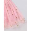 imageIDOPIP Baby Girls 1st Birthday Outfit Embroidery Flower Tulle Tutu Princess Pageant Party Dress Headband Set for Cake SmashPink  Short Sleeve