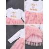 imageIDOPIP Baby Girls 1st Birthday Outfit Embroidery Flower Tulle Tutu Princess Pageant Party Dress Headband Set for Cake SmashPink