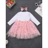 imageIDOPIP Baby Girls 1st Birthday Outfit Embroidery Flower Tulle Tutu Princess Pageant Party Dress Headband Set for Cake SmashPink