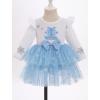 imageIDOPIP Baby Girls Snowflake 1st Birthday Christmas Outfit Winter Velvet Princess Tutu Romper Dress  Headband for Cake SmashBlue