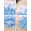 imageIDOPIP Baby Girls Snowflake 1st Birthday Christmas Outfit Winter Velvet Princess Tutu Romper Dress  Headband for Cake SmashBlue