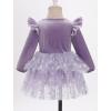 imageIDOPIP Baby Girls Snowflake 1st Birthday Christmas Outfit Winter Velvet Princess Tutu Romper Dress  Headband for Cake SmashPurple