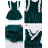 imageIDOPIP Baby Girls Velvet Dress Ruffle Lace Romper Tutu Dress Christmas Birthday Outfits Infant Princess Party Pageant DressesGreen