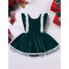 imageIDOPIP Baby Girls Velvet Dress Ruffle Lace Romper Tutu Dress Christmas Birthday Outfits Infant Princess Party Pageant DressesGreen