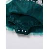 imageIDOPIP Baby Girls Velvet Dress Ruffle Lace Romper Tutu Dress Christmas Birthday Outfits Infant Princess Party Pageant DressesGreen
