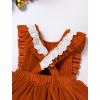 imageIDOPIP Baby Girls Velvet Dress Ruffle Lace Romper Tutu Dress Christmas Birthday Outfits Infant Princess Party Pageant DressesOrange