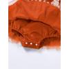 imageIDOPIP Baby Girls Velvet Dress Ruffle Lace Romper Tutu Dress Christmas Birthday Outfits Infant Princess Party Pageant DressesOrange