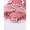 imageIDOPIP Baby Girls Velvet Dress Ruffle Lace Romper Tutu Dress Christmas Birthday Outfits Infant Princess Party Pageant DressesPink