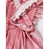 imageIDOPIP Baby Girls Velvet Dress Ruffle Lace Romper Tutu Dress Christmas Birthday Outfits Infant Princess Party Pageant DressesPink