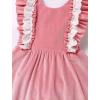 imageIDOPIP Baby Girls Velvet Dress Ruffle Lace Romper Tutu Dress Christmas Birthday Outfits Infant Princess Party Pageant DressesPink
