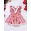 imageIDOPIP Baby Girls Velvet Dress Ruffle Lace Romper Tutu Dress Christmas Birthday Outfits Infant Princess Party Pageant DressesPink