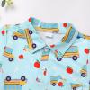imageIDOPIP Back to School Shirts for Boys First Day of School TShirt Toddler Kids Short Sleeve Print Summer Casual Tops ClothesBlue  School Bus