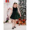 imageIDOPIP Sequin Velvet Dress for Baby Girls Toddler First Christmas Birthday Party Dresses Princess Pageant Fall Winter ClothesGreen