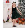 imageIDOPIP Sequin Velvet Dress for Baby Girls Toddler First Christmas Birthday Party Dresses Princess Pageant Fall Winter ClothesGreen