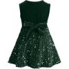 imageIDOPIP Sequin Velvet Dress for Baby Girls Toddler First Christmas Birthday Party Dresses Princess Pageant Fall Winter ClothesGreen