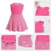imageIDOPIP Sequin Velvet Dress for Baby Girls Toddler First Christmas Birthday Party Dresses Princess Pageant Fall Winter ClothesPink
