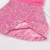 imageIDOPIP Sequin Velvet Dress for Baby Girls Toddler First Christmas Birthday Party Dresses Princess Pageant Fall Winter ClothesPink