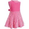 imageIDOPIP Sequin Velvet Dress for Baby Girls Toddler First Christmas Birthday Party Dresses Princess Pageant Fall Winter ClothesPink