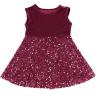 imageIDOPIP Sequin Velvet Dress for Baby Girls Toddler First Christmas Birthday Party Dresses Princess Pageant Fall Winter ClothesWine Red